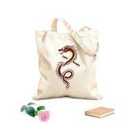 AILOONG Canvas Wine Gift Bag a twisted dragon with fire breaths from it's mouth 340g/m² thick fabric Matches clothing