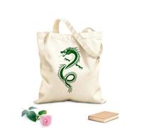 AILOONG Canvas Wine Gift Bag a twisted dragon with fire breaths from it's mouth 340g/m² thick fabric Matches clothing