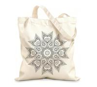 AILOONG Canvas Wine Gift Bag Abstract art floral decorative art circular pattern mandala 12 oz thick fabric Matches clothing 31x36cm Medium