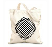 AILOONG Canvas Wine Gift Bag abstract geometric in the form of a chess pattern 12 oz thick fabric Matches clothing 31x36cm Medium