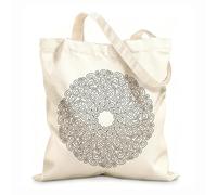 AILOONG Canvas Wine Gift Bag abstract mandala from simple geometric shapes with rounded corners or linear shapes 12 oz thick fabric Matches clothing 25x30cm Small