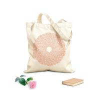 AILOONG Canvas Wine Gift Bag abstract mandala from simple geometric shapes with rounded corners or linear shapes 340g/m² thick fabric Matches clothing