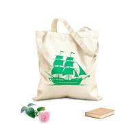 AILOONG Canvas Wine Gift Bag aged mariners ancient ship emblem mythical journey ship icon 340g/m² thick fabric Matches clothing