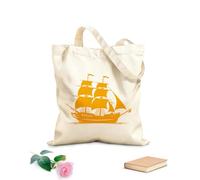 AILOONG Canvas Wine Gift Bag aged mariners ancient ship emblem mythical journey ship icon 340g/m² thick fabric Matches clothing
