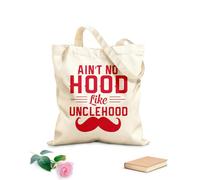 AILOONG Canvas Wine Gift Bag aint no hood like unclehood fathers day 340g/m² thick fabric Matches clothing