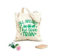 AILOONG Canvas Wine Gift Bag all aboard the love happy valentine day quotes mug design 340g/m² thick fabric Matches clothing