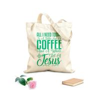 AILOONG Canvas Wine Gift Bag all i need today is a little but of coffee and a whole let of jesus 340g/m² thick fabric Matches clothing