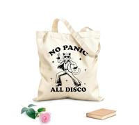 AILOONG Canvas Wine Gift Bag all panic no disco cat hilarious typography funny animal vintage cat 12 oz thick fabric Matches clothing 35x40cm Large