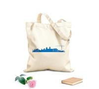 AILOONG Canvas Wine Gift Bag Amsterdam Netherlands city skyline silhouette 340g/m² thick fabric Matches clothing
