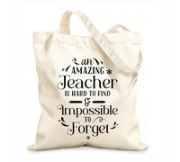 AILOONG Canvas Wine Gift Bag An amazing teacher is hard to find impossible to forget teacher quotes 12 oz thick fabric Matches clothing 31x36cm Medium