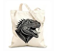 AILOONG Canvas Wine Gift Bag an image of a lizard head with it's mouth open 12 oz thick fabric Matches clothing 25x30cm Small