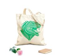 AILOONG Canvas Wine Gift Bag an image of a lizard head with it's mouth open 340g/m² thick fabric Matches clothing
