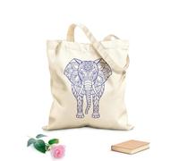 AILOONG Canvas Wine Gift Bag an intricate line art of a elphant standing filled with detailed patterns and 340g/m² thick fabric Matches clothing