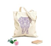 AILOONG Canvas Wine Gift Bag an intricate line art of a elphant standing filled with detailed patterns and 340g/m² thick fabric Matches clothing