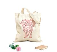 AILOONG Canvas Wine Gift Bag an intricate line art of a elphant standing filled with detailed patterns and 340g/m² thick fabric Matches clothing