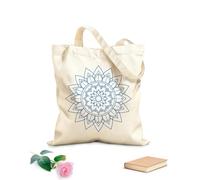 AILOONG Canvas Wine Gift Bag an intricate symmetrical mandala design with detailed geometric patterns the mandala 340g/m² thick fabric Matches clothing
