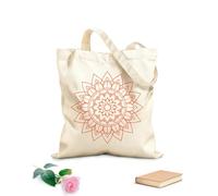 AILOONG Canvas Wine Gift Bag an intricate symmetrical mandala design with detailed geometric patterns the mandala 340g/m² thick fabric Matches clothing