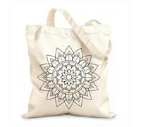 AILOONG Canvas Wine Gift Bag an intricate symmetrical mandala design with detailed geometric patterns the mandala 12 oz thick fabric Matches clothing 31x36cm Medium