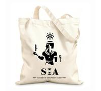 AILOONG Canvas Wine Gift Bag ancient egyptian god sia silhouette middle east god logo 12 oz thick fabric Matches clothing 25x30cm Small