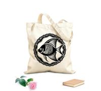 AILOONG Canvas Wine Gift Bag angel fish silhouette design 12 oz thick fabric Matches clothing 35x40cm Large
