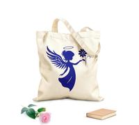 AILOONG Canvas Wine Gift Bag angel holding flower silhouette of innocence 340g/m² thick fabric Matches clothing