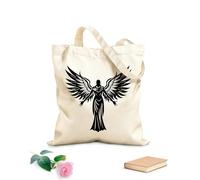 AILOONG Canvas Wine Gift Bag angel wings tattoo design 12 oz thick fabric Matches clothing 35x40cm Large