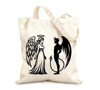 AILOONG Canvas Wine Gift Bag angelic grace devilish fire 12 oz thick fabric Matches clothing 35x40cm Large