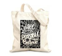 AILOONG Canvas Wine Gift Bag As long as you believe everything is possible inspirational quotes 12 oz thick fabric Matches clothing 35x40cm Large