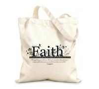 AILOONG Canvas Wine Gift Bag Christian Bible Scripture Faith Plants God 1 Peter 1 V 21 Quarn Butterfly Flower 12 oz thick fabric Matches clothing 25x30cm Small