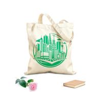 AILOONG Canvas Wine Gift Bag city skyline with skyscrapers 340g/m² thick fabric Matches clothing