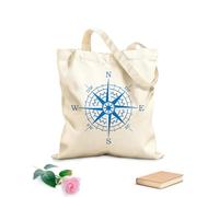 AILOONG Canvas Wine Gift Bag Compass Rose Nautical Compass Navigation Ship Ocean 340g/m² thick fabric Matches clothing
