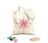 AILOONG Canvas Wine Gift Bag Compass Rose Nautical Compass Navigation Ship Ocean 340g/m² thick fabric Matches clothing