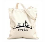 AILOONG Canvas Wine Gift Bag Istanbul Landmark Turkish Landscape 12 oz thick fabric Matches clothing 25x30cm Small