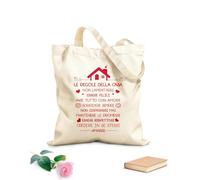 AILOONG Canvas Wine Gift Bag Italian Family Rules Love Believe Laugh Inspirational Kitchen 340g/m² thick fabric Matches clothing
