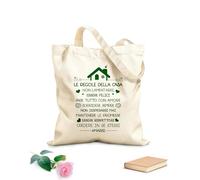 AILOONG Canvas Wine Gift Bag Italian Family Rules Love Believe Laugh Inspirational Kitchen 340g/m² thick fabric Matches clothing