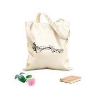 AILOONG Canvas Wine Gift Bag Music Note Butterfly And Melody Note Music Lovers 12 oz thick fabric Matches clothing 35x40cm Large