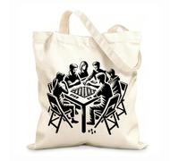 AILOONG Canvas Wine Gift Bag of people playing chess 12 oz thick fabric Matches clothing 31x36cm Medium