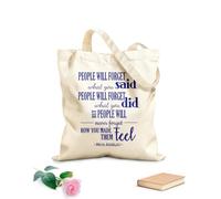 AILOONG Canvas Wine Gift Bag People Will Forget What You Said, People Will Never Forget How You Made Them Feel Maya Angelou 340g/m² thick fabric Matches clothing