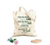 AILOONG Canvas Wine Gift Bag People Will Forget What You Said, People Will Never Forget How You Made Them Feel Maya Angelou 340g/m² thick fabric Matches clothing