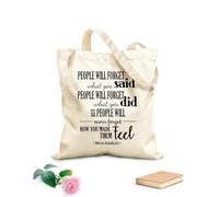 AILOONG Canvas Wine Gift Bag People Will Forget What You Said, People Will Never Forget How You Made Them Feel Maya Angelou 340g/m² thick fabric Matches clothing
