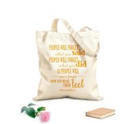 AILOONG Canvas Wine Gift Bag People Will Forget What You Said, People Will Never Forget How You Made Them Feel Maya Angelou 340g/m² thick fabric Matches clothing