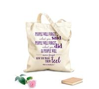 AILOONG Canvas Wine Gift Bag People Will Forget What You Said, People Will Never Forget How You Made Them Feel Maya Angelou 340g/m² thick fabric Matches clothing