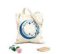 AILOONG Canvas Wine Gift Bag The celestial pattern is a circular pattern of a crescent moon stars and branches 340g/m² thick fabric Matches clothing