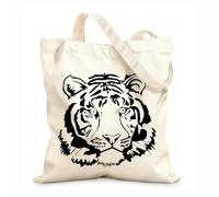 AILOONG Canvas Wine Gift Bag Tiger Children Play Animal Zoo School 12 oz thick fabric Matches clothing 35x40cm Large