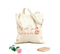 AILOONG Canvas Wine Gift Bag Wake Up And Smell The Coffee Kitchen Restaurant Cafe Inspirational Quotes 340g/m² thick fabric Matches clothing