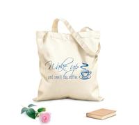 AILOONG Canvas Wine Gift Bag Wake Up And Smell The Coffee Kitchen Restaurant Cafe Inspirational Quotes 340g/m² thick fabric Matches clothing