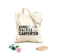 AILOONG carpenter funny gift carpenter Flat Tape Handle Tote Bag 12 oz thick fabric Replaces school bag 35x40cm Large
