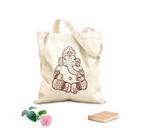 AILOONG Cartoon Ganesha God Elephant Hinduism India Kids Canvas Tote Bag 340g/m² thick fabric Replaces school bag