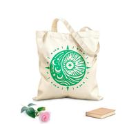 AILOONG celestial yin yang and starry crescent moon and sun symbol with radiant energy mystical Flat Tape Handle Tote Bag 340g/m² thick fabric Replaces school bag