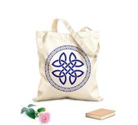 AILOONG Celtic Knot Cross Circle Pattern Irelan Irish Canvas Tote Bag 340g/m² thick fabric Replaces school bag